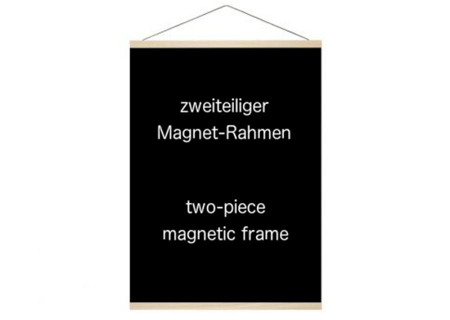 Magnetic oak wood frame for hanging posters and art prints